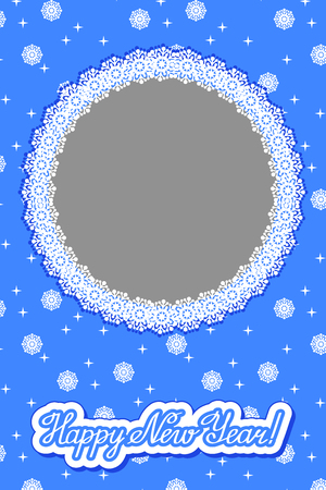 Vector illustration for yours photo. Frame on snowflakes backgroundのイラスト素材