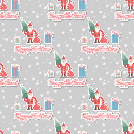 Illustration. Christmas seamless background with christmas treeのイラスト素材