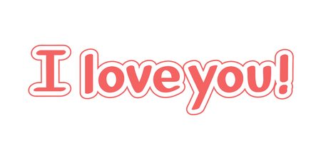 Vector Inscription I love you on white backgroundのイラスト素材