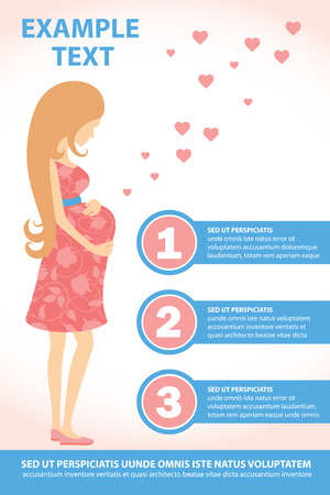 Pregnant woman. Vector picture with sample fonts for placardのイラスト素材