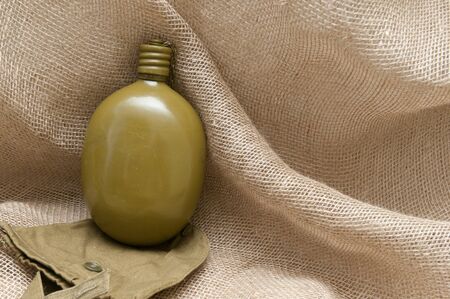 Army still life on the background fabric.の写真素材