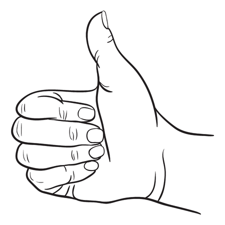 Vector Illustration of hand victory and O.K. Symbolのイラスト素材
