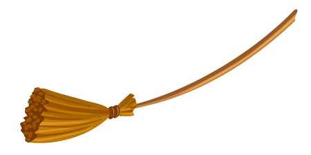 Witch broomstic vector illustration isolated on white backgroundのイラスト素材