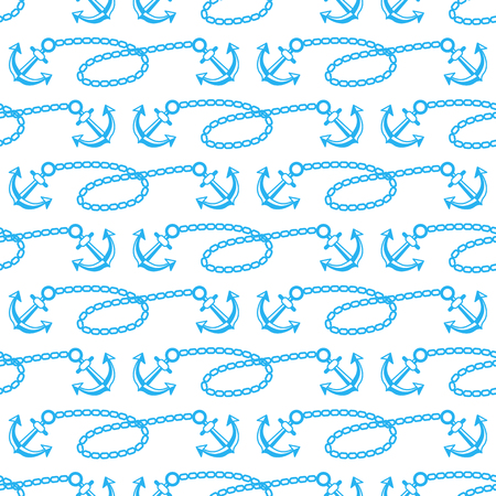 Seamless pattern with anchors. Ongoing backgrounds of marine theme.のイラスト素材
