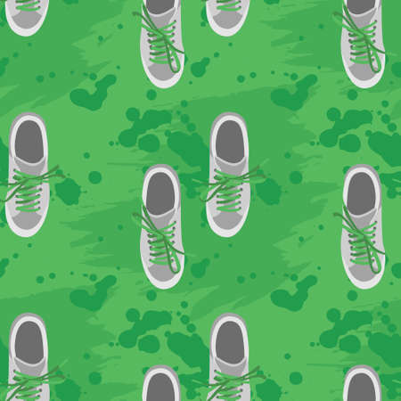 Fashionable sneakers on the background of colored spots.のイラスト素材