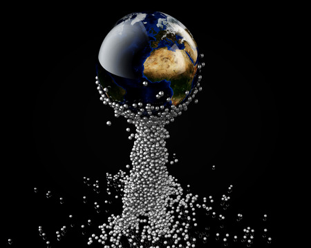 3D planets in a black background