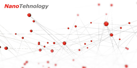 3d Illustration of a nanotechnology symbol on a black backgroundの写真素材