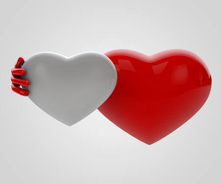 3d Illustration of lovely heartsの写真素材