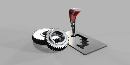3d illustration of automatic gearbox selectorの写真素材