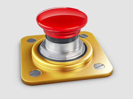 3d illustration of red button,  High resolution.の写真素材