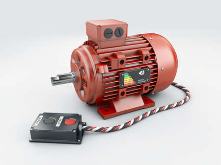 3d Rendering of Electric motor rotor with push point station