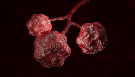 3d Rendering of Alveoli in lungs. Clipping path included