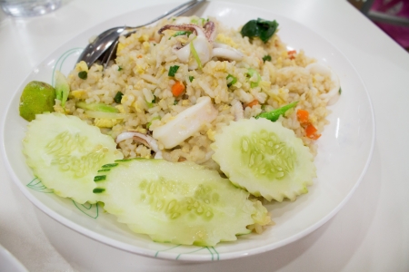 Thai fried rice with seafood の写真素材