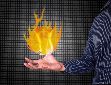 Lost money in hand の写真素材