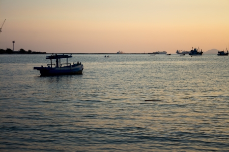 The sea at dusk の写真素材