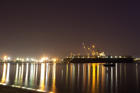 Harbor at night の写真素材