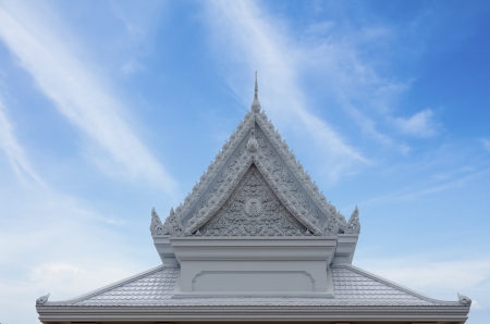 Gable roof of the thai church の写真素材