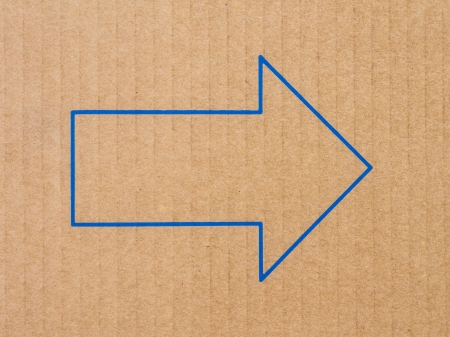 Arrows on cardboardの写真素材