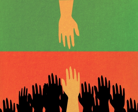 Hand to help の写真素材