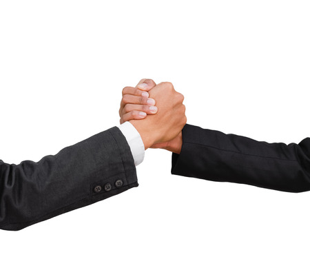 Arm wrestle businessman
