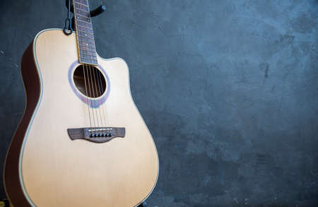acoustic guitar on grunge background