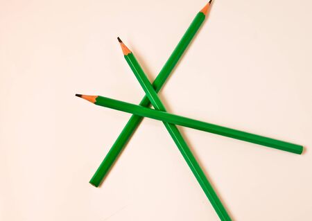 Color pencils pile isolated on white background with copy space for text. Happiness art education in childrens wallpaper presentation concept.の写真素材