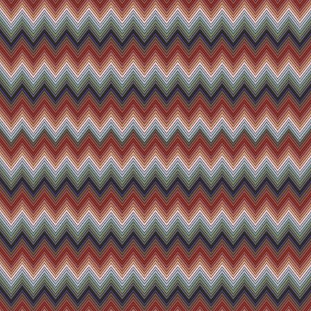 A simple pattern of zigzag multi-colored lines arranged horizontally. Template for fabric or paper.