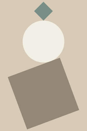 An abstraction of geometric shapes on the topic of equilibrium. a decoration for your home or office, a cover for a notebook.のイラスト素材