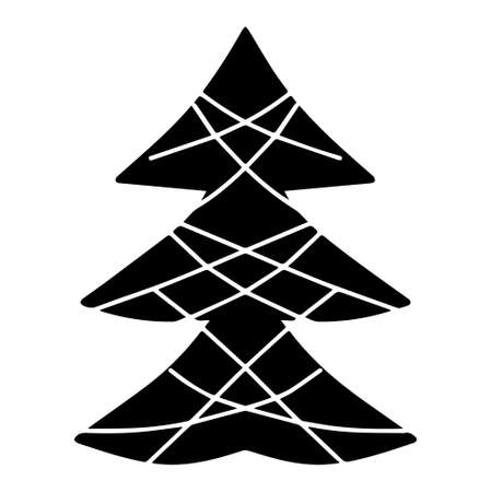 Abstract Christmas tree icon in black.のイラスト素材