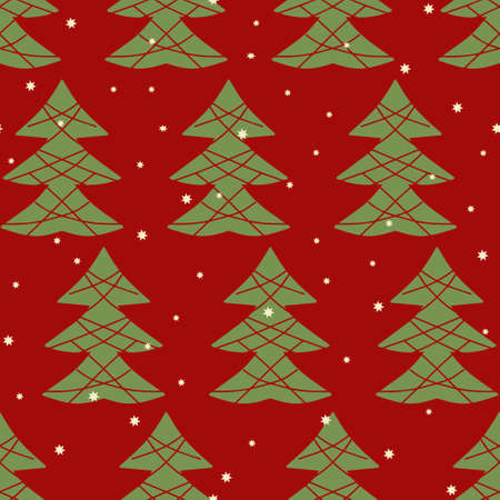 Christmas pattern for packaging, postcards, notebooks, fabrics. Bright pattern with Christmas trees to decorate your holiday.のイラスト素材