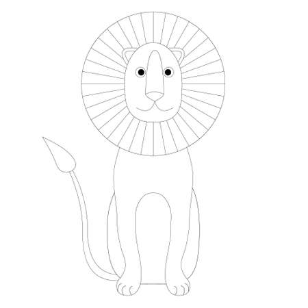 A painted lion for children and adults coloring pages, an exciting activity, a picture for a children's room or textiles.のイラスト素材