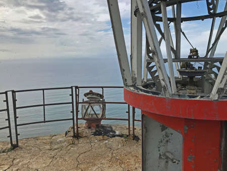 lighthouse on the island of Sakhalinの写真素材