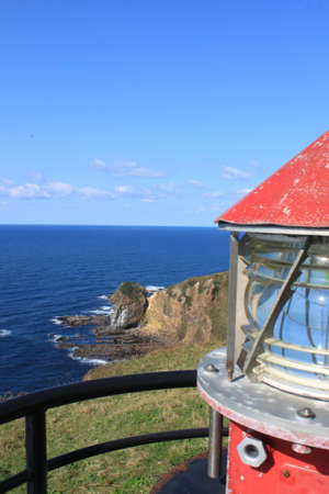 lighthouse on the island of Sakhalinの写真素材