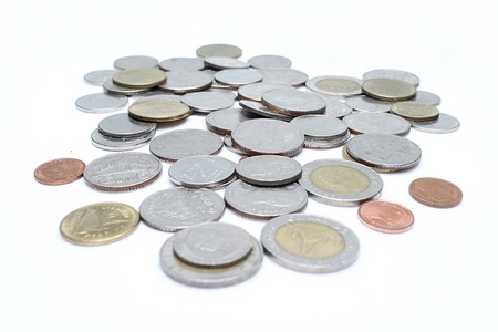 Thai Coin on black background.の写真素材