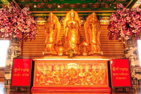 Buddha chinese Temple at Wat Leng Noei Yi in Nonthaburi,Thailandのeditorial素材