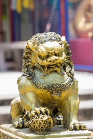 Lion sculpture, symbol of protection   power in Orientalの写真素材