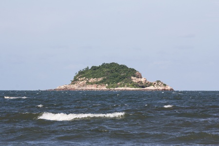 island in the middle of the seaの写真素材
