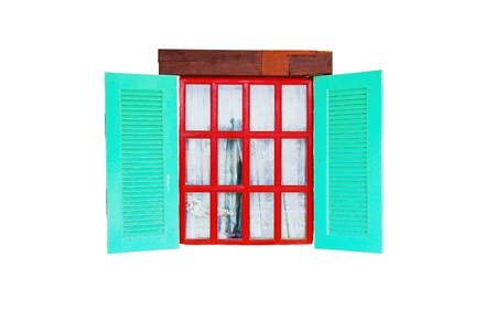 colorful vintage window isolated on white bangroundの写真素材