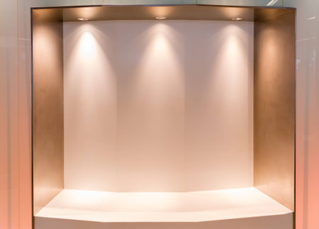 Blank wall and interior lighting.