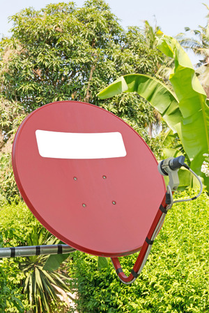 Red Satellite dishの写真素材
