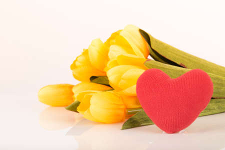 Valentines Day with hearts and flowerの写真素材