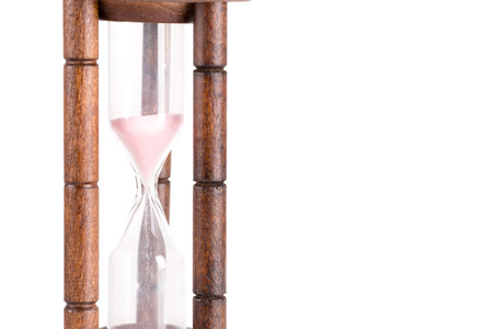 sand glass isolated on white の写真素材