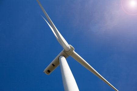 Wind Turbine Farm with Sunlight