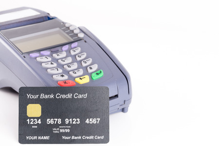 Credit card machine isolated on white background
