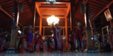 Blur Photo, a Group of and the teacher practising and learning East Java Indonesia Traditional Danceの写真素材