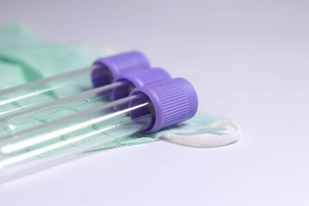 Close Up Photo, Simple Conceptual Hand Draw Sketch Vector, Empty Glass Blood Covid-19 Test tube,...