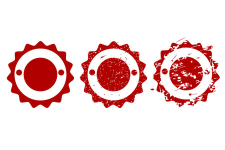 Vector 3 Style Red Blank Circle Rubber Stamp Effect, Approved isolated on white&#xA;のイラスト素材