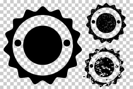 Vector 3 Style Black Blank Circle Rubber Stamp, at transparent effect background&#xA;のイラスト素材