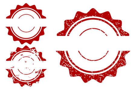 Vector 3 Style Red Blank Circle Rubber Stamp Effect, Approved isolated on white&#xA;のイラスト素材