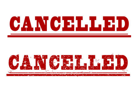 Vector Red Rubber Stamp, Cancelled&#xA;のイラスト素材